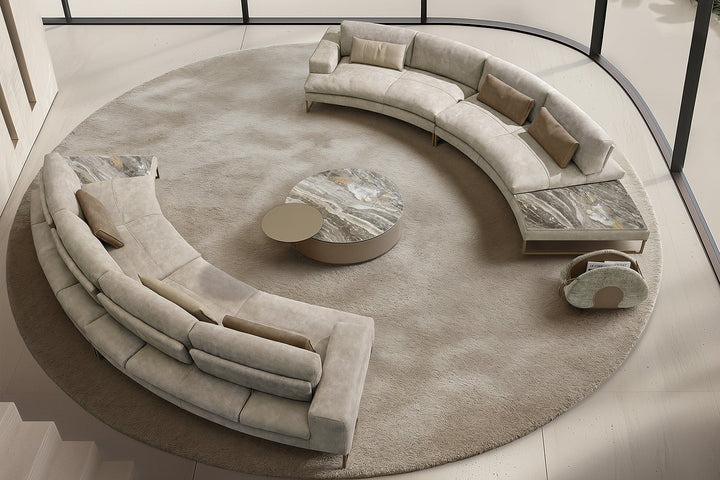 Sunset Curved Sectional Sofa with End Table Sectionals Gamma Arredamenti