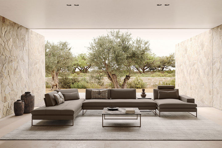 Sunset J-Shape Sectional Sofa Sectionals Gamma Arredamenti