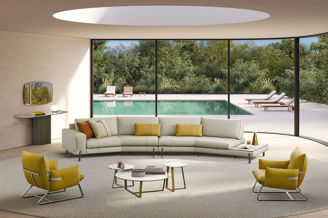 Tokyo Curved Sectional Sofa With End Table Sectionals Gamma Arredamenti