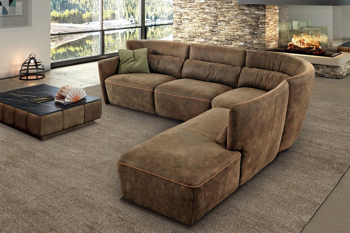 Tulip Corner Sectional Sofa with Peninsula Sectionals Gamma Arredamenti