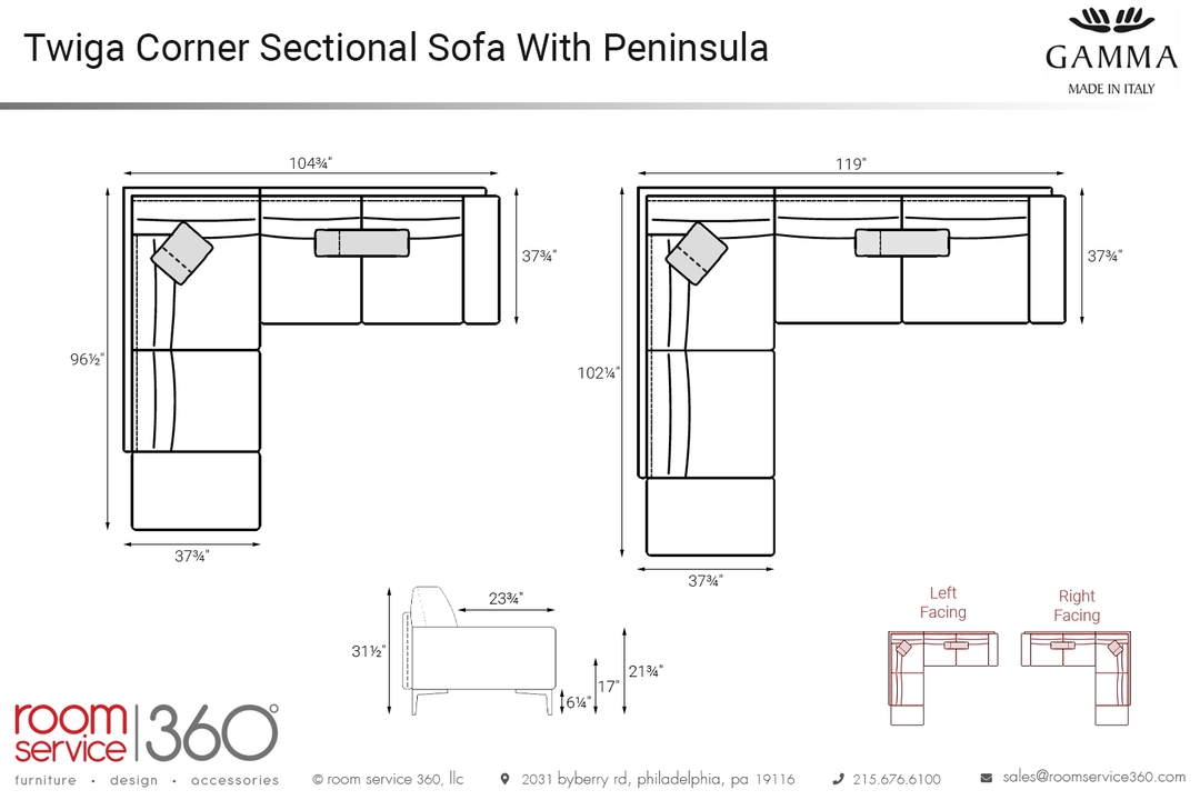 Twiga Corner Sectional Sofa With Peninsula Sectionals Gamma Arredamenti