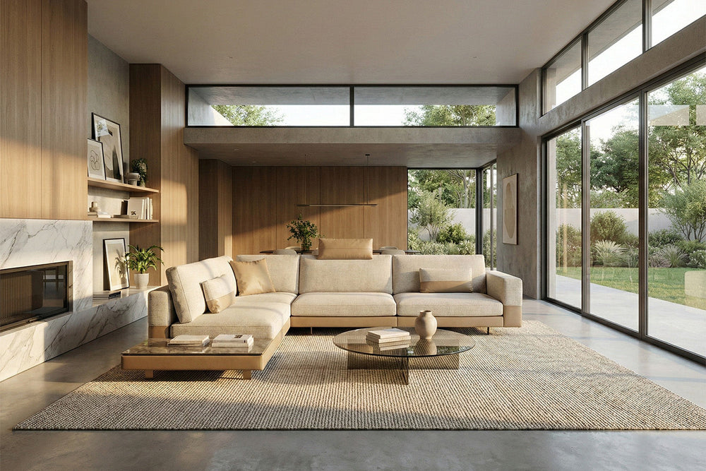 Vincent Dual Tone Corner Sectional Sofa With Table Sectionals Gamma Arredamenti