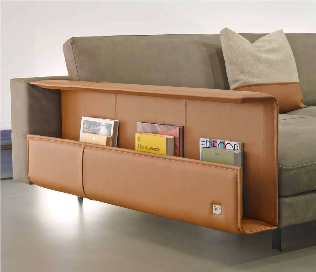 Vincent Sectional Sofa with Chaise and Bookrack Sectionals Gamma Arredamenti