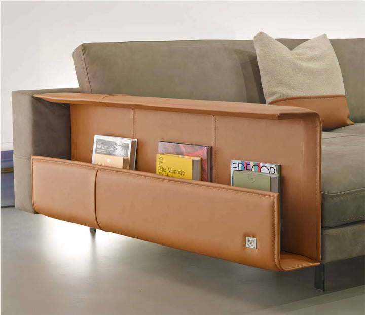 Vincent Sectional Sofa with Chaise and Bookrack Sectionals Gamma Arredamenti