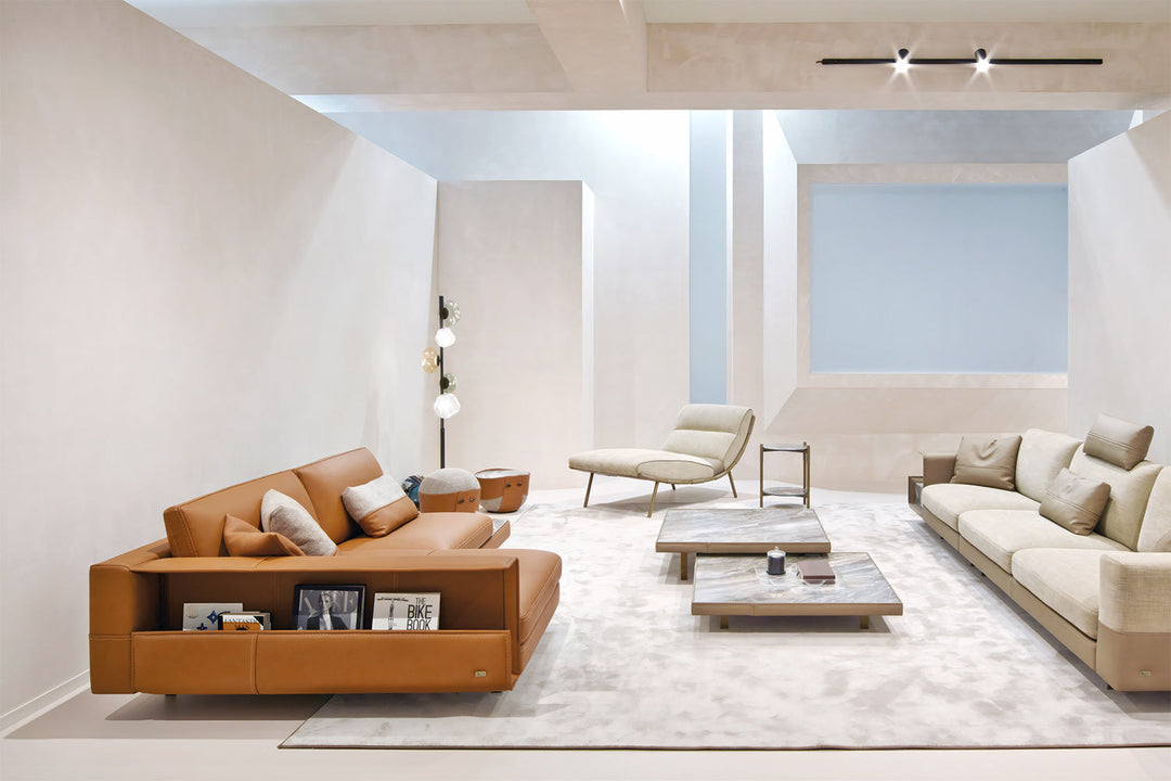 Vincent Sectional Sofa with Chaise and Table Sectionals Gamma Arredamenti