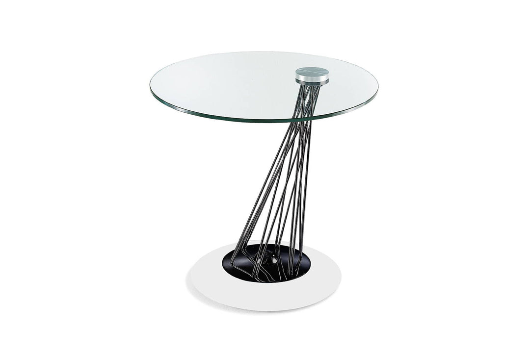 Gemellino End Table Clear Glass Black Nickel Matte White End Tables Naos