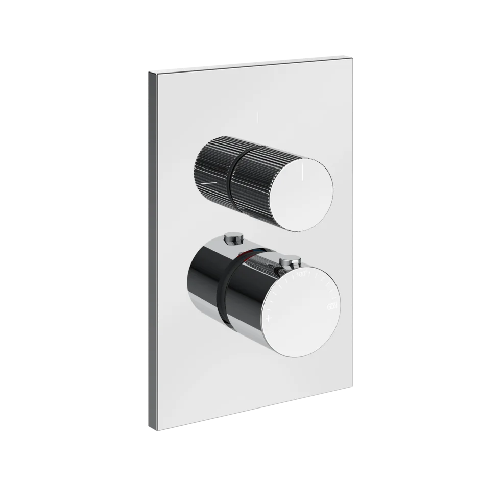 Gessi Inverso Rigato Thermostatic Mixer - 73535 Bathroom Accessories GESSI Chrome