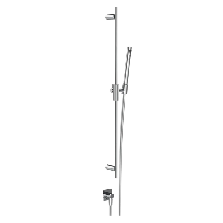 Gessi Inverso Rigato Sliding Rail with Water Outlet and Hand Shower - 73541 Bathroom Accessories GESSI Chrome