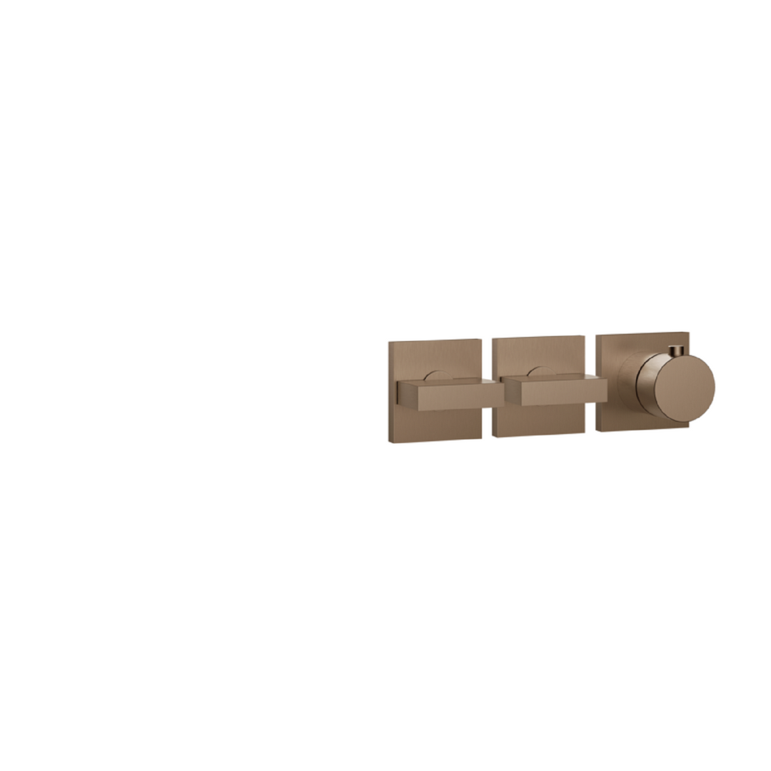 Gessi Inverso Bath & Shower Thermostatic Mixer - 44334 Bathroom Accessories GESSI Warm Bronze Br. PVD