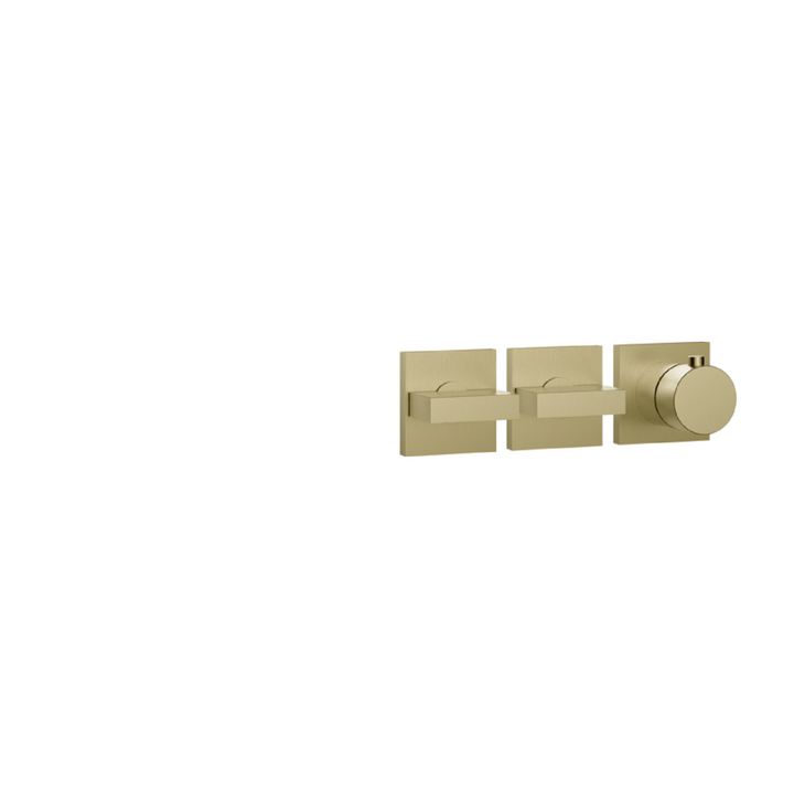 Gessi Inverso Bath & Shower Thermostatic Mixer - 44334 Bathroom Accessories GESSI Brass Brushed PVD