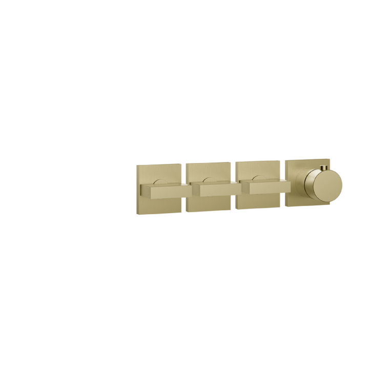 Gessi Inverso Bath & Shower Thermostatic Mixer - 44336 Bathroom Accessories GESSI Brass Brushed PVD