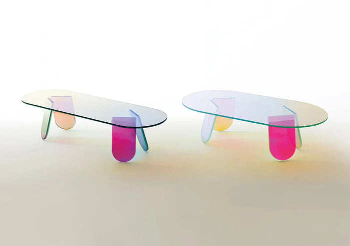 Shimmer Oval Coffee Table Coffee Table Glas Italia   