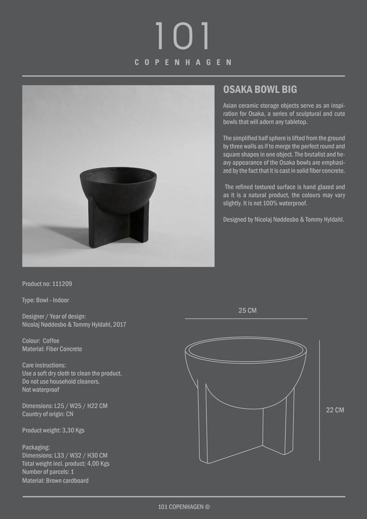 Osaka Bowl, Big - Coffee Decorative Bowl 101 Copenhagen   