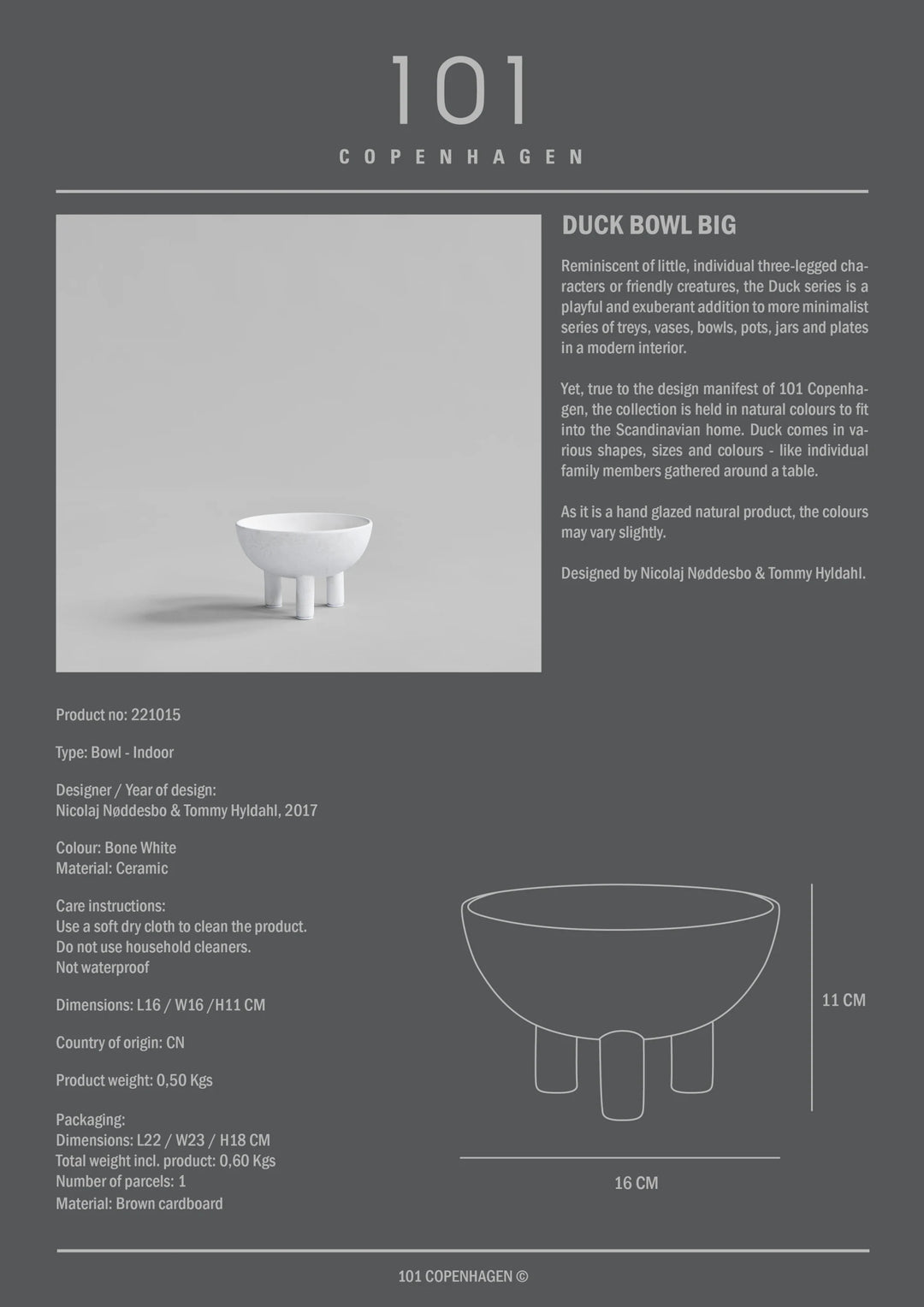 Duck Bowl, Big - Bone White Decorative Bowl 101 Copenhagen   