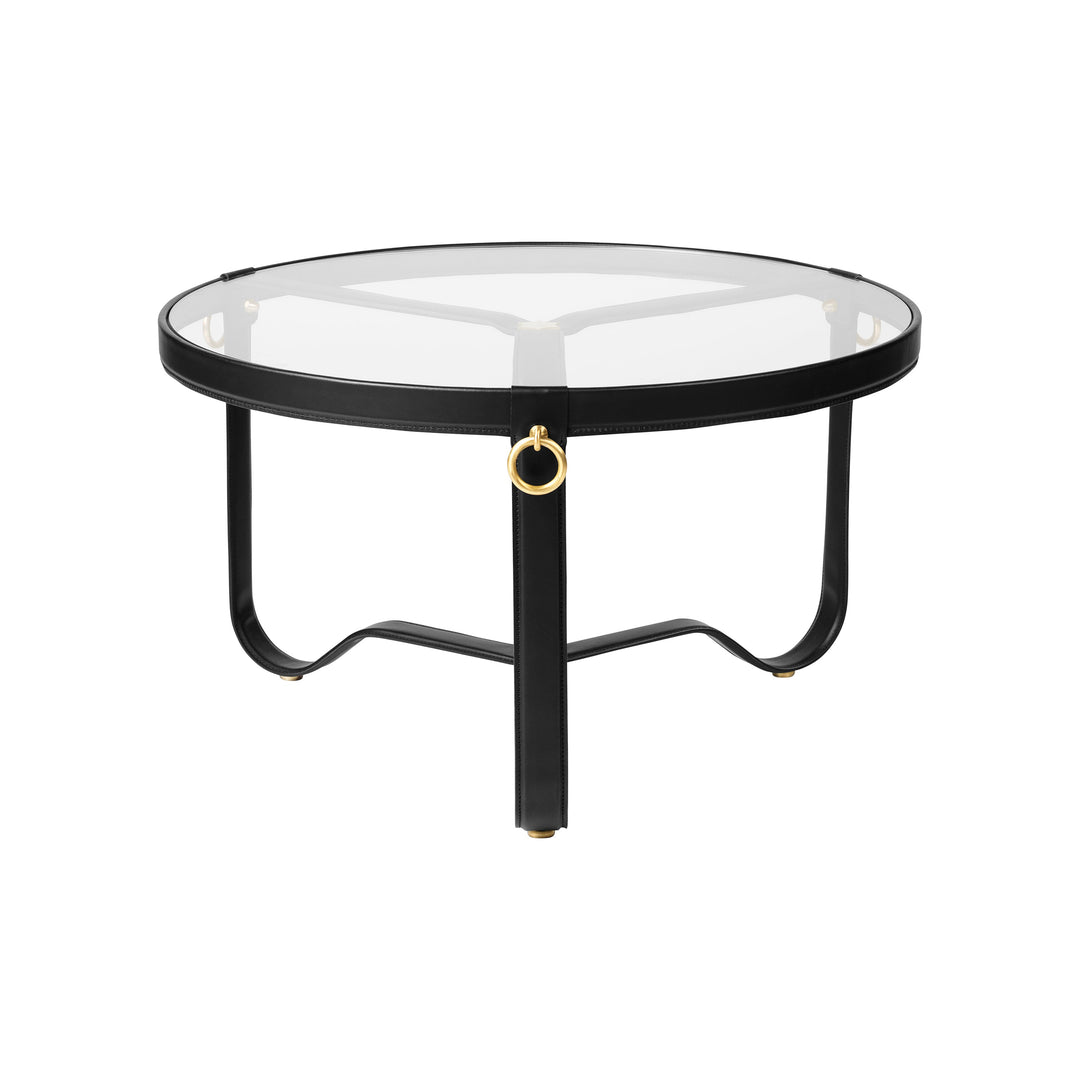Adnet Circular Coffee Table Tables Gubi Black Leather Small: 28.7 in width