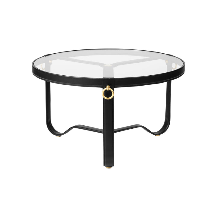 Adnet Circular Coffee Table Tables Gubi Black Leather Small: 28.7 in width