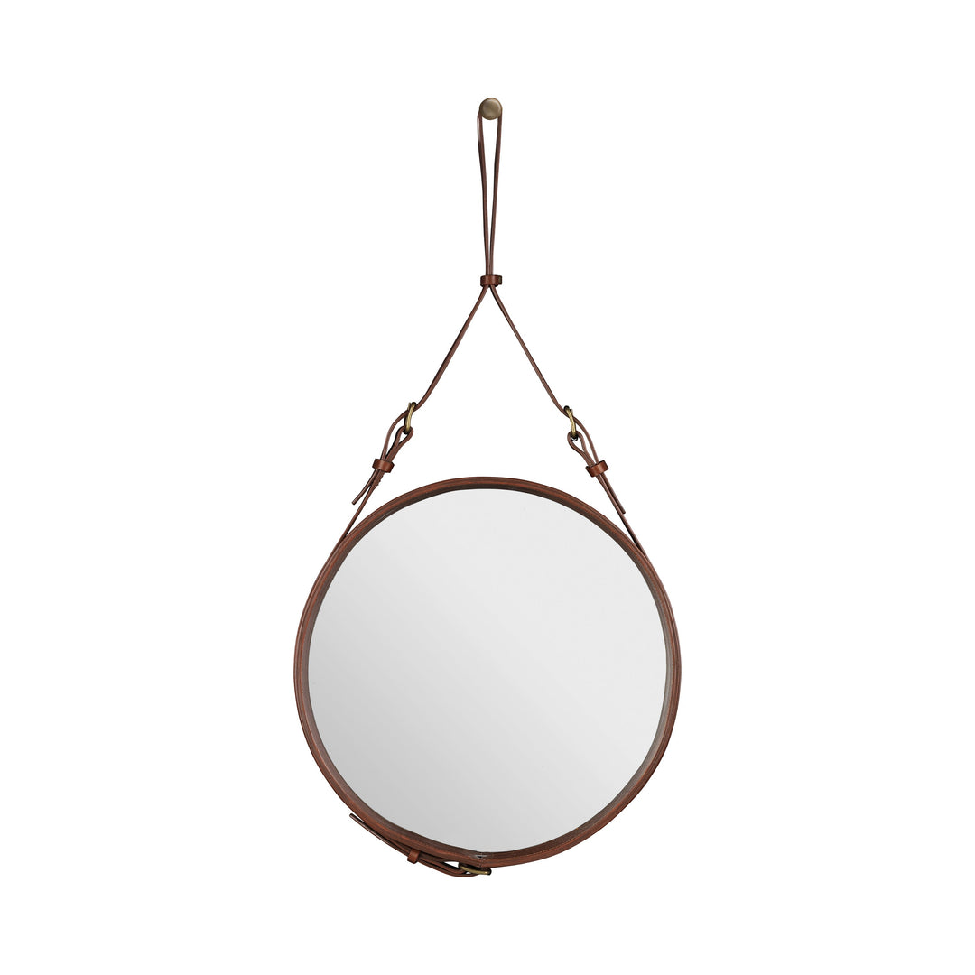 Adnet Wall Mirror Circular Mirrors Gubi Tan Small: 17.7 in width