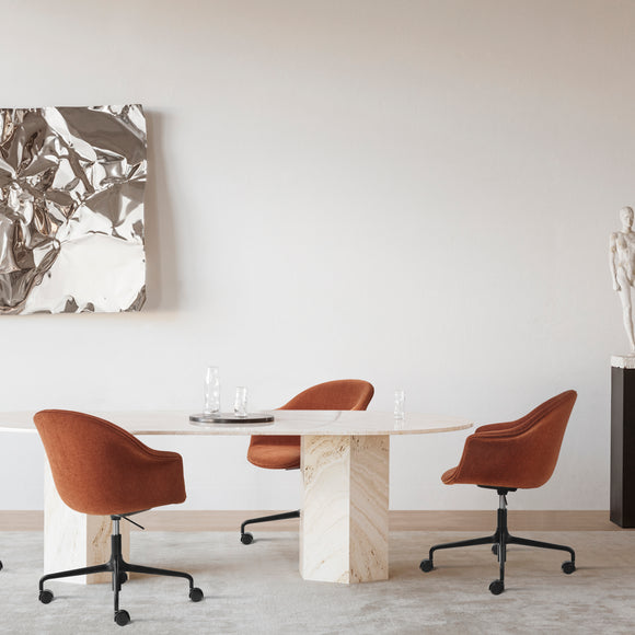 Bat Fully Upholstered Swivel Conference Chair Chairs Gubi