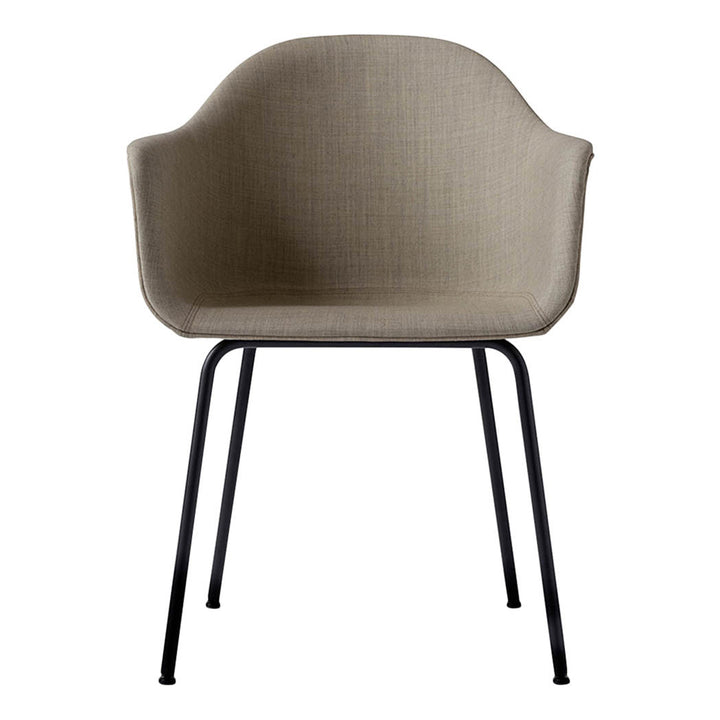 Harbour Upholstered Dining Chair Chairs Audo Copenhagen 233 - Remix 2 Sandy Brown / Black Steel Steel Base Without Casters