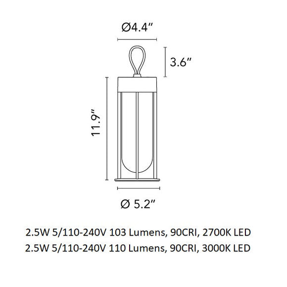 In Vitro Unplugged Portable Lamp Table Lamps FLOS