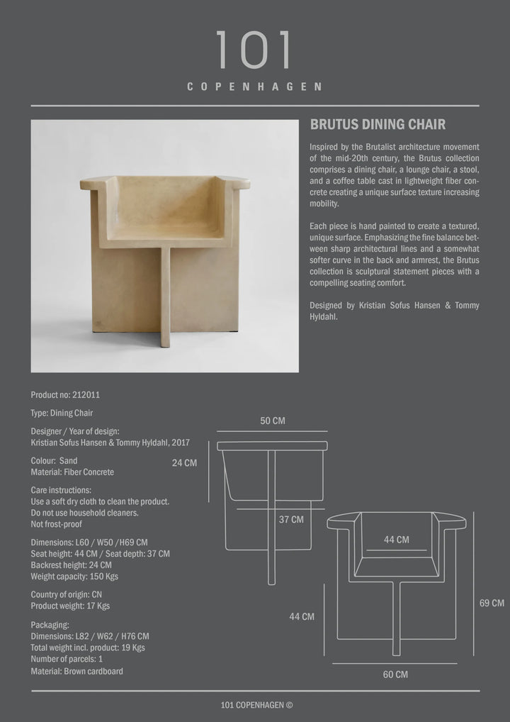 Brutus Dining Chair - Sand Chair 101 Copenhagen   