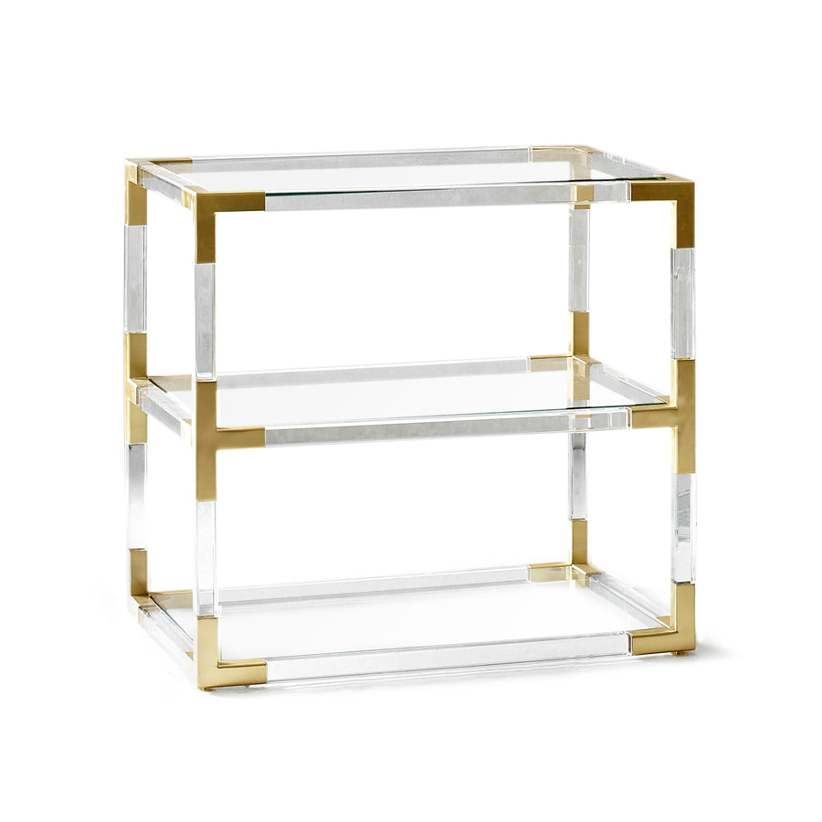 Jacques Two-Tier Side Table Jonathan Adler Brass