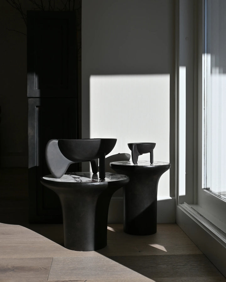 Trumpet End Table, Tall - Calacatta Table 101 Copenhagen   