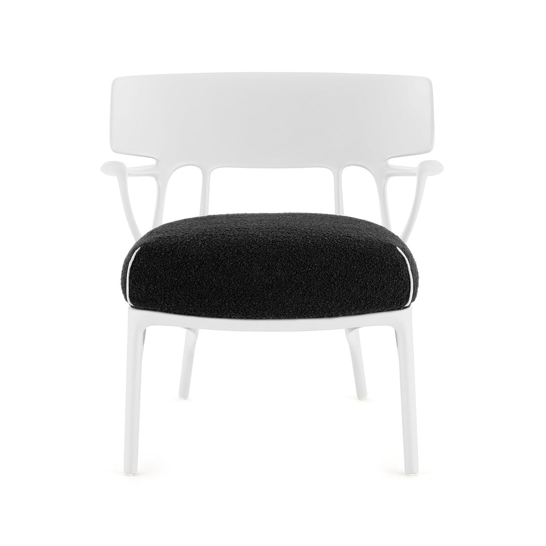 A.I. Lounge Chair Chairs Kartell White / Black Boucle Riccio