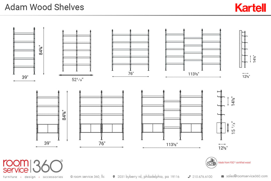Kartell Adam Wood Shelving Unit