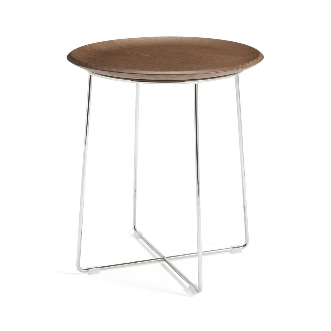 Al Wood Side Table Accent Tables Kartell Dark Ash Wood Top / Chrome Frame