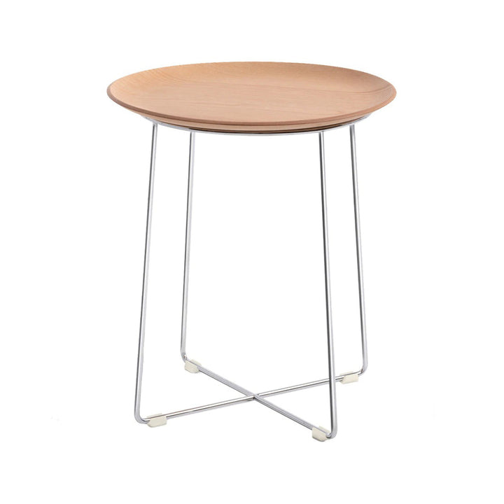 Al Wood Side Table Accent Tables Kartell Light Ash Wood Top / Chrome Frame