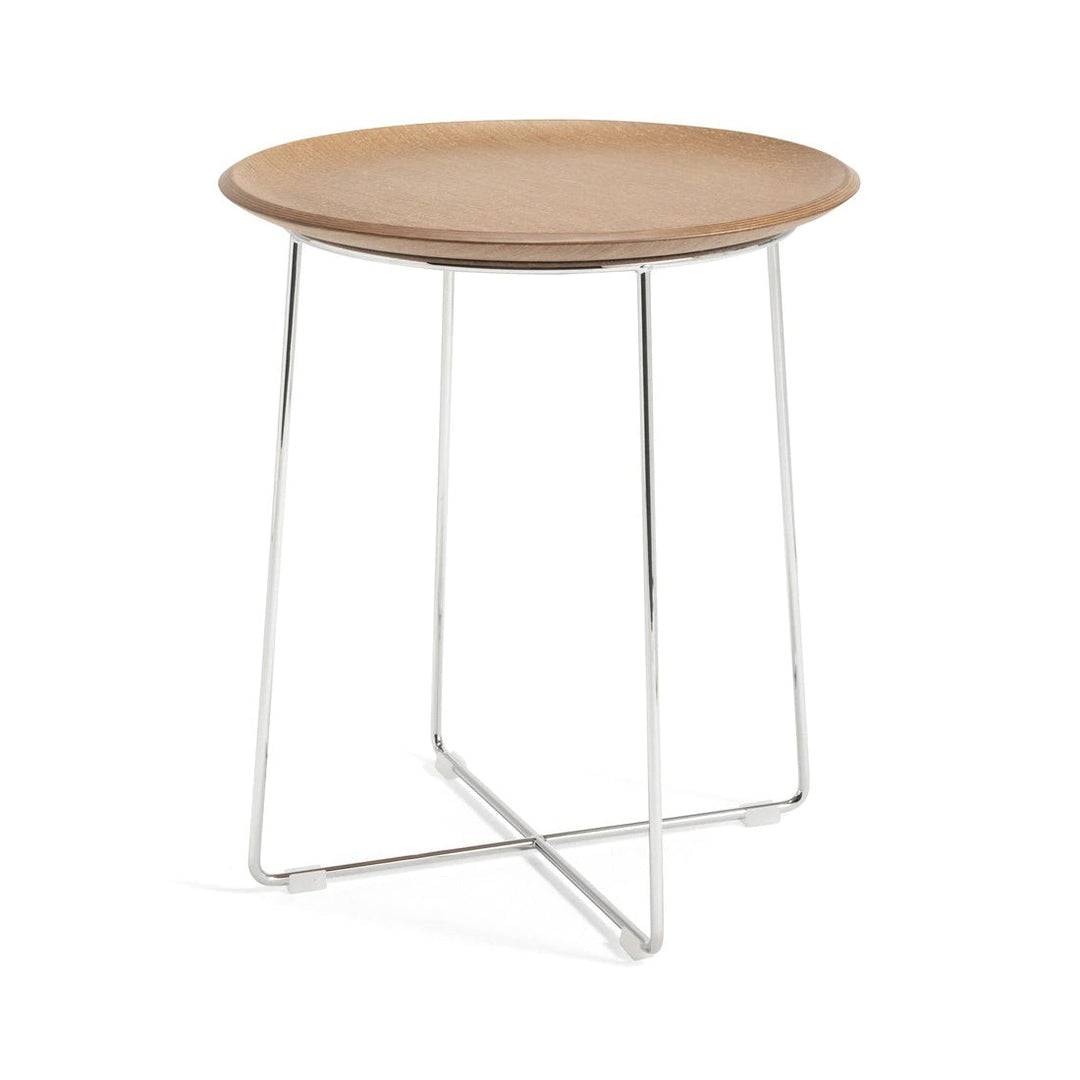 Al Wood Side Table Accent Tables Kartell Light Veneer Wood Top / Chrome Frame