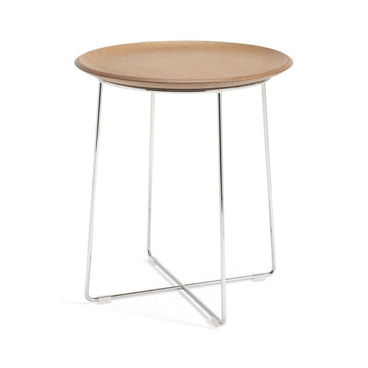 Al Wood Side Table Accent Tables Kartell Light Veneer Wood Top / Chrome Frame