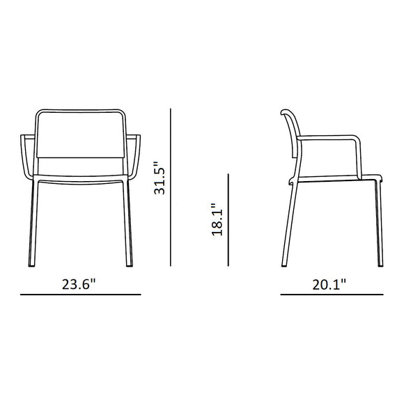 Audrey Chair with Arms (Set of 2) Kartell