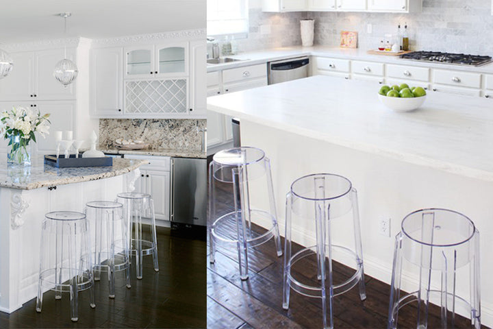 Charles Ghost Stool (Set of 2) Quickship Ottomans + Stools Kartell