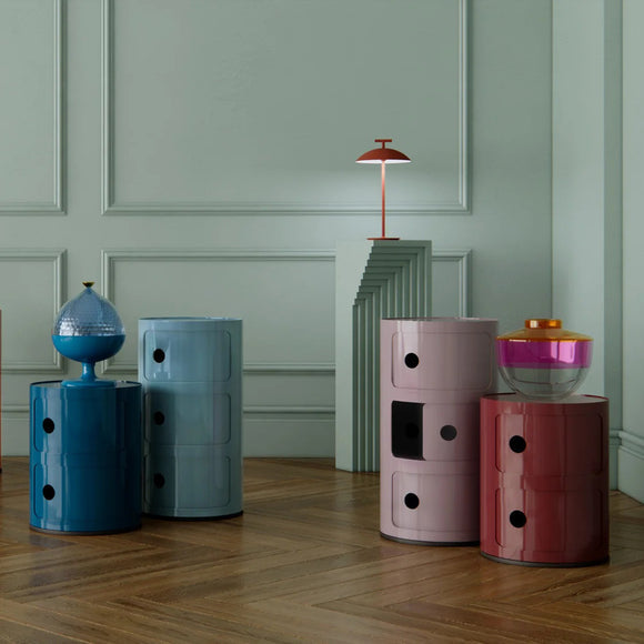 Componibili Round Storage Accent Tables Kartell