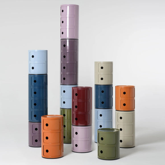 Componibili Round Storage Accent Tables Kartell