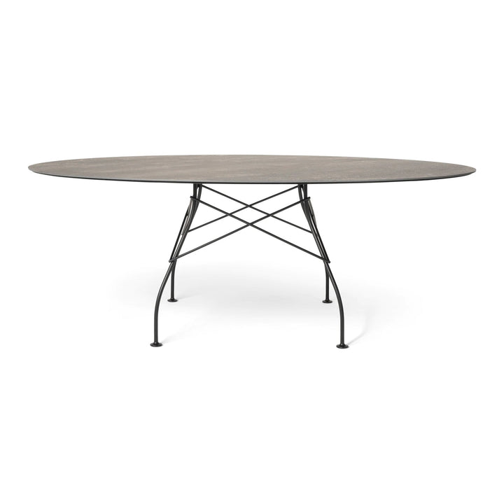 Glossy Outdoor Oval Dining Table Tables Kartell Aged Bronze