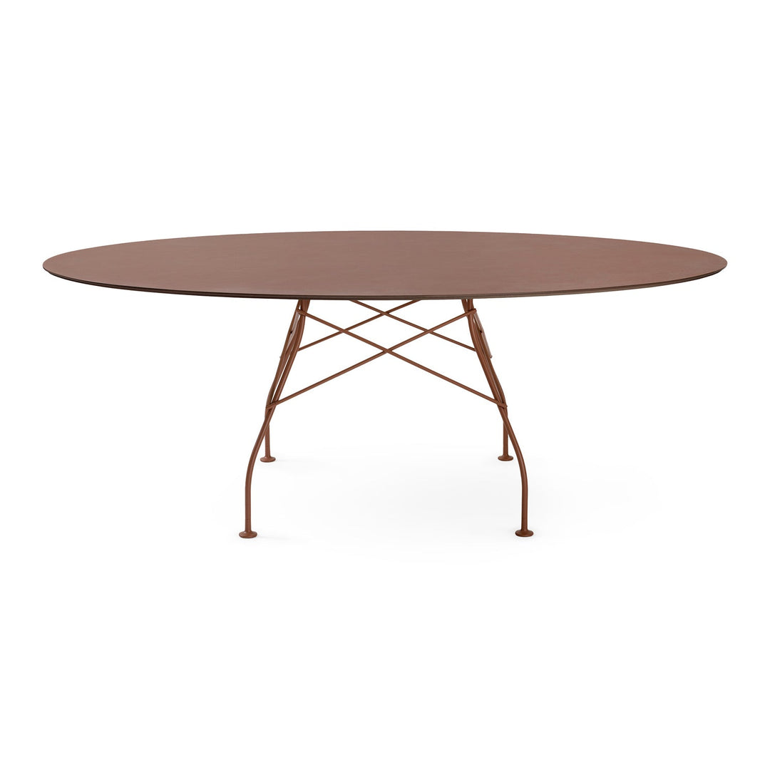 Glossy Outdoor Oval Dining Table Tables Kartell Burgundy