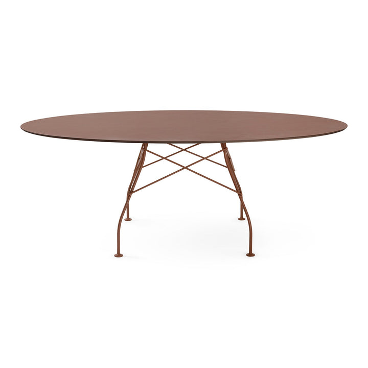 Glossy Outdoor Oval Dining Table Tables Kartell Burgundy