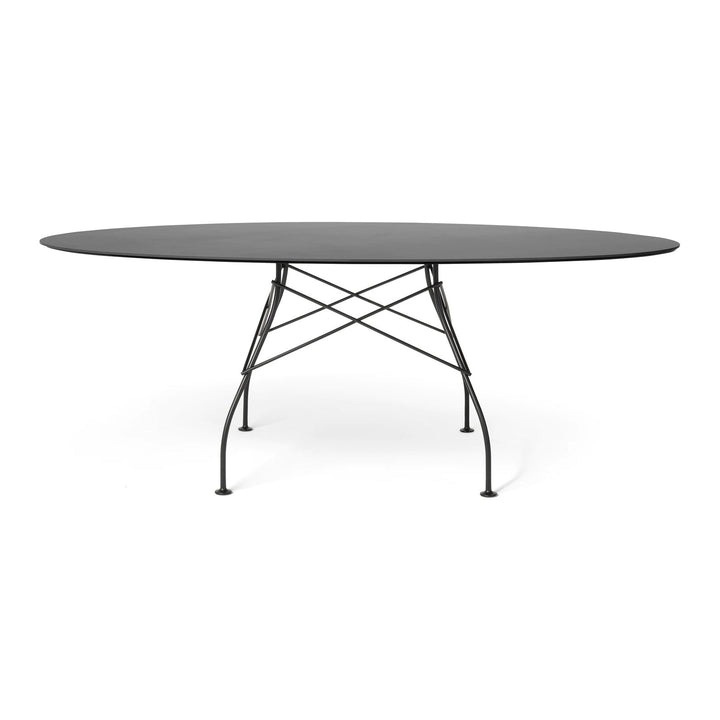 Glossy Outdoor Oval Dining Table Tables Kartell Solid Black