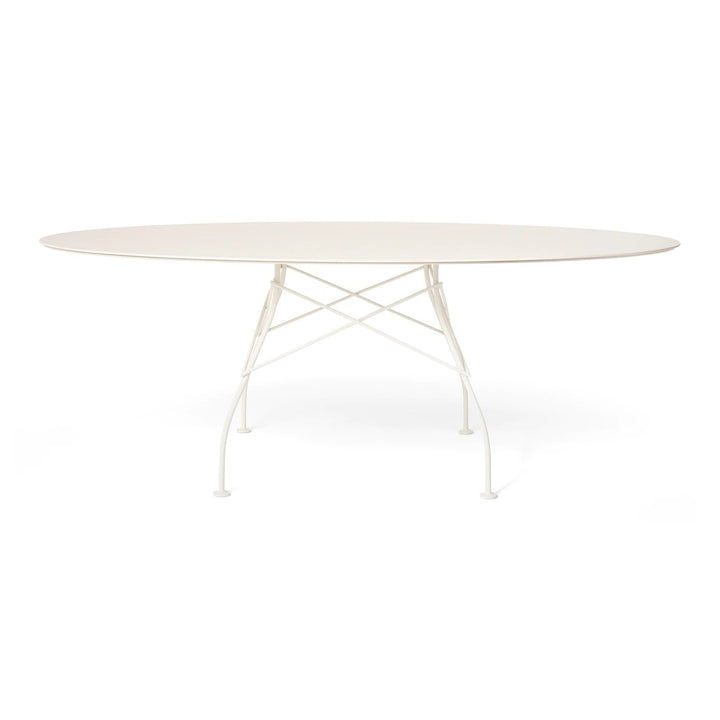 Glossy Outdoor Oval Dining Table Tables Kartell Solid White