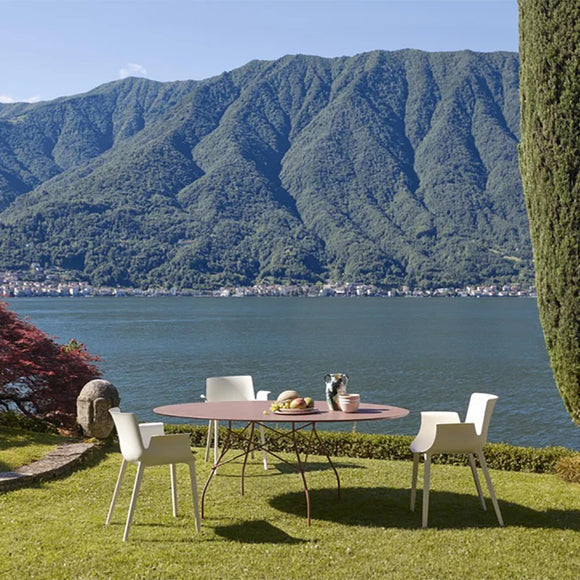 Glossy Outdoor Oval Dining Table Tables Kartell