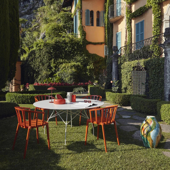 Glossy Outdoor Round Dining Table Tables Kartell
