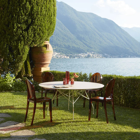 Glossy Outdoor Round Dining Table Tables Kartell
