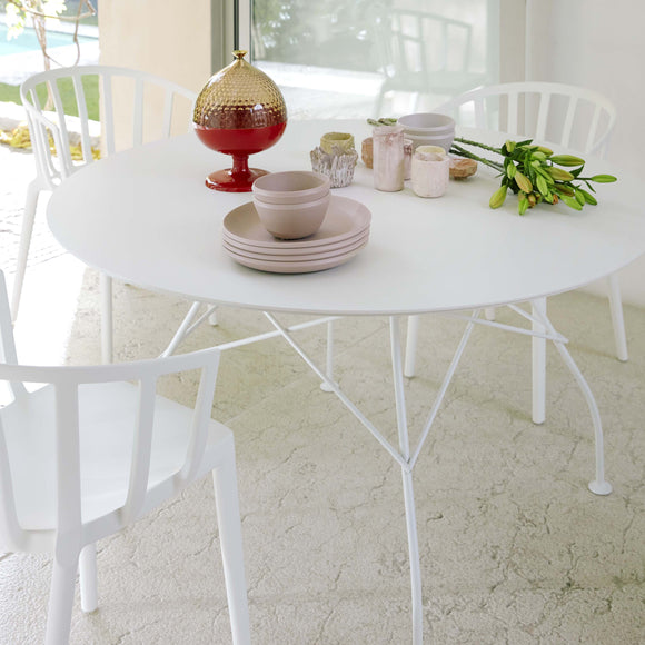 Glossy Outdoor Round Dining Table Tables Kartell