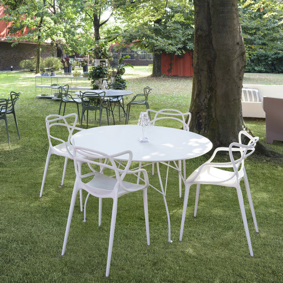 Glossy Outdoor Round Dining Table Tables Kartell