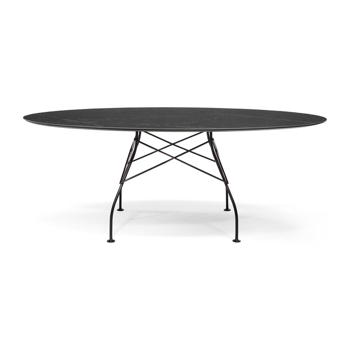 Glossy Oval Dining Table Tables Kartell Black Marble