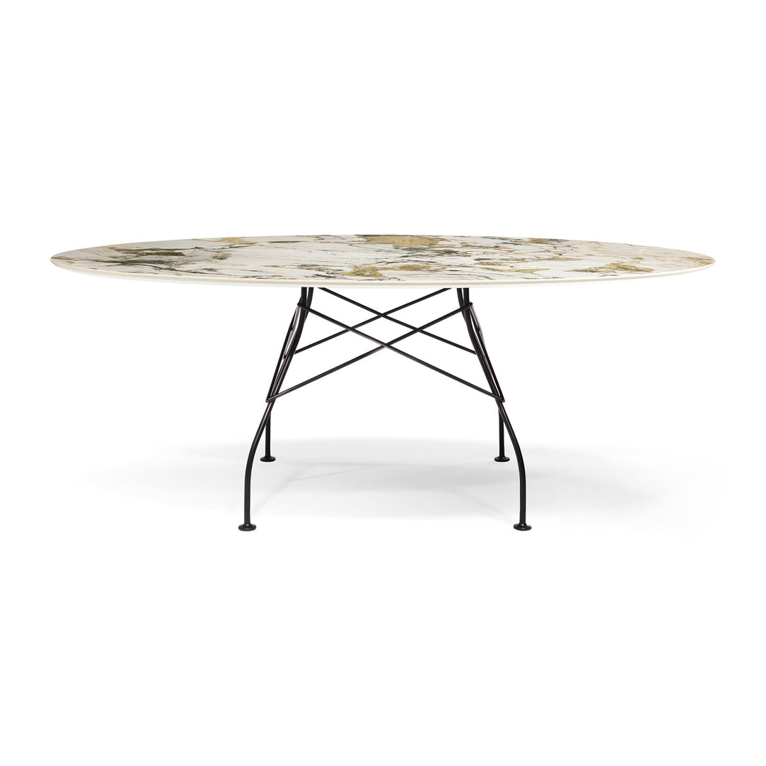 Glossy Oval Dining Table Tables Kartell Symphonie Marble