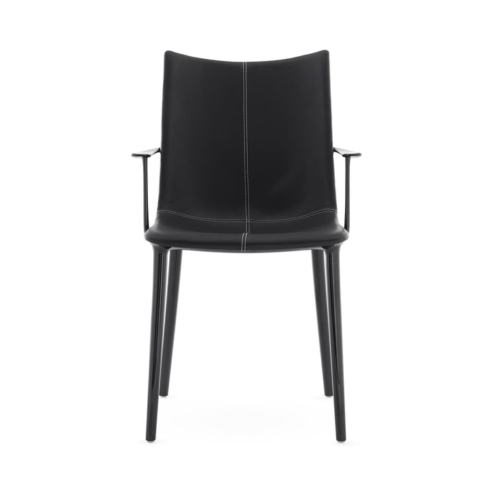 H.H.H. Leather Dining Armchair Chairs Kartell Black / Black Leather